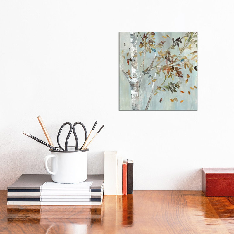 Birch With Leaves I by Allison Pearce - Wrapped Canvas Painting, 30.48 cm H x 30.48 cm W, No Frame