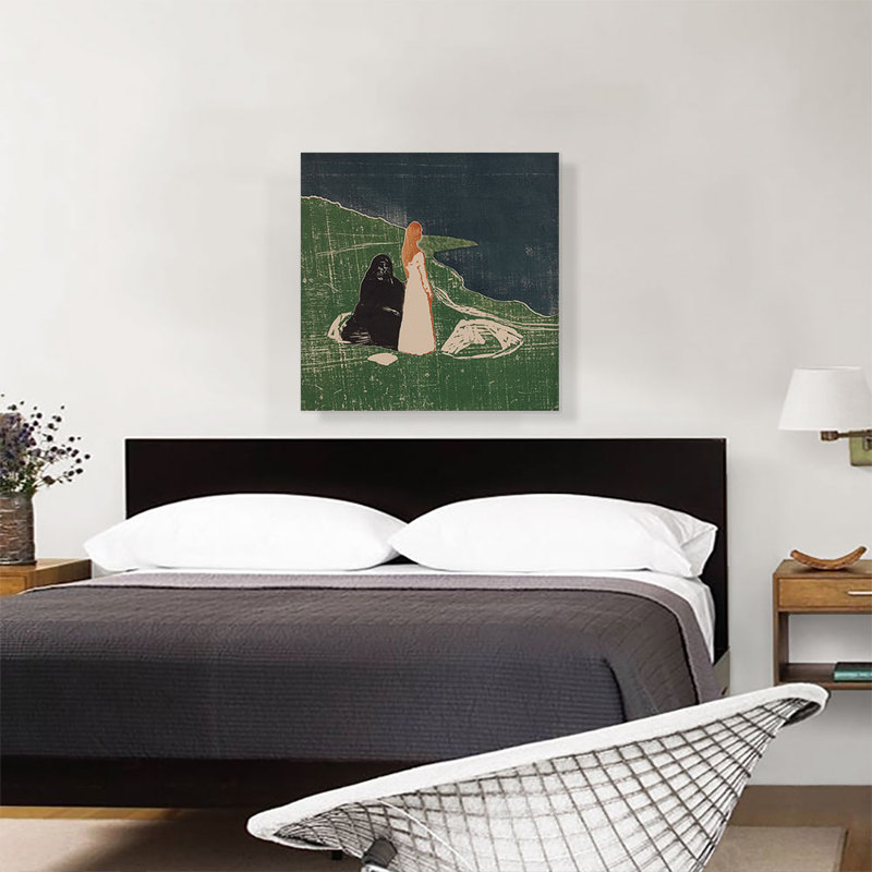 «Women on the Seashore 1898» par Edvard Munch, reproduction d'art sur toile tendue, H 26 po x l 26 po x P 0,75 po