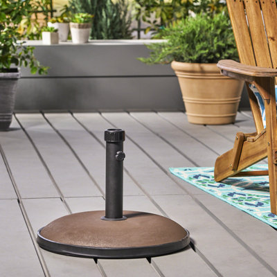 Porte-parapluies en béton, capacité de 55 lb, brun, 19,96 po X 15 lb modèle de support, profondeur et largeur du produit, caractéristique H