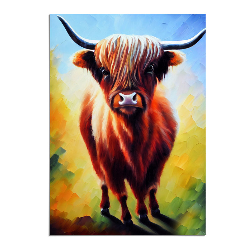 The Amazing Highland Cow - Wall Art, 42cm H x 29.7cm W, Paper, No Matte