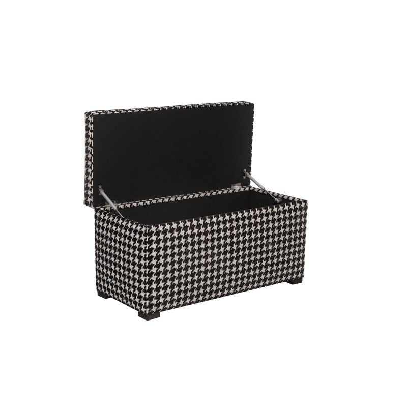 Bagnall Polyester Upholstered Storage Bench, Black/White