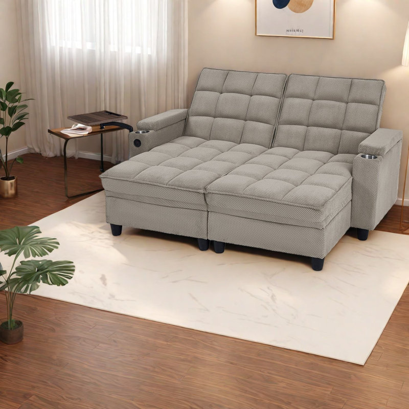 Storage Sleeper Sofas, Adjustable Wood Frame, Modern Tufted For Home