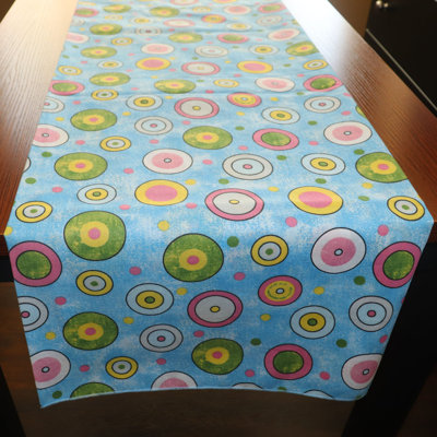 Chemin de table imprimé cercles et pois