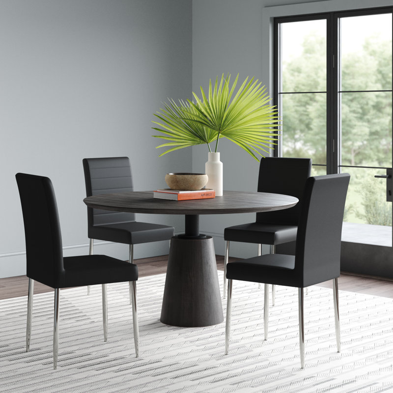 Chaise d'appoint rembourrée Ehrhardt, Noir