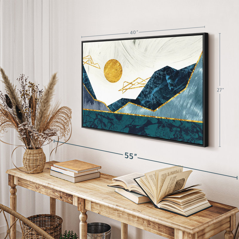 Sunny Abstract Mountains Canvas Print, 27" H x 40" W