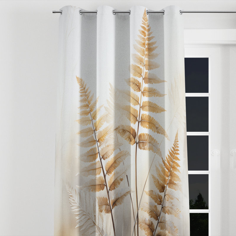 Minimalisme Ferns Verdant Elegance I - Rideau à œillets moderne - Velours obscurcissant - 1 panneau, L 52 po x L 120 po