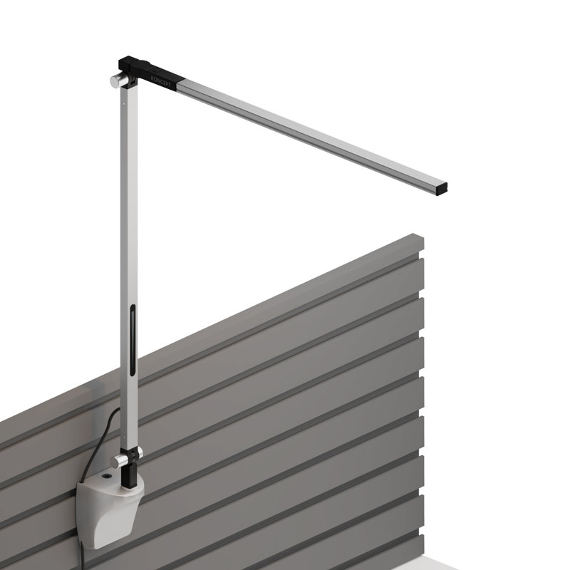 Z-Bar Aluminium LED Plug-in Swing Arm Sconce, Black, 18" H x 1" W x 16.6" D