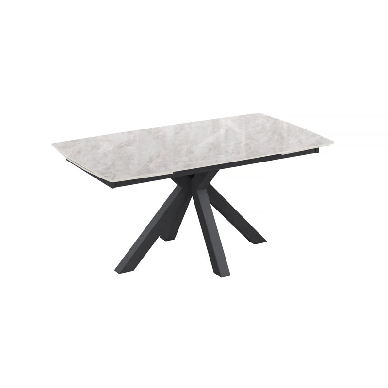 Baudilio 160-240 cm Ceramic Extending Dining Table, Light Grey