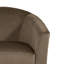 Fauteuil demi-tonneau pivotant rembourré en velours café-2051951904