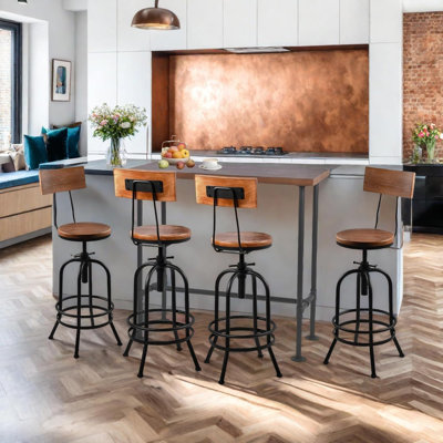 Tabouret de bar industriel pivotant réglable