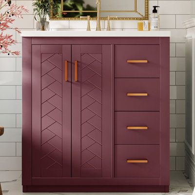 30'' Single Bathroom Vanity With Ceramic Top
