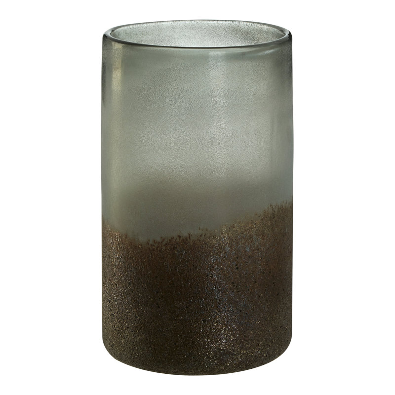 Chiara Glass Table Vase, Gray, 25cm H x 16cm W x 16cm D