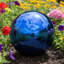 Globe terrestre extérieur en acier inoxydable à miroir 10 po Obrien-31009691-96861844
