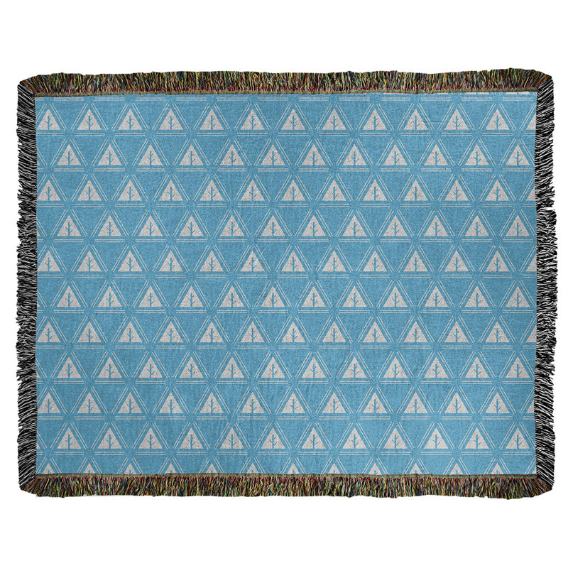 Couverture en coton Theo Nath, l 60 po x L 80 po, Bleu sarcelle