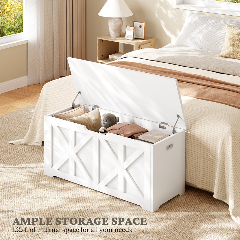 Storage Bench, White