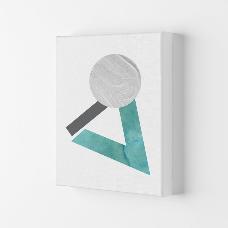 Marble Teal And Silver 3 by Pixy Paper - Print, Wrapped Canvas, 59.4cm H x 42cm W x 4cm D