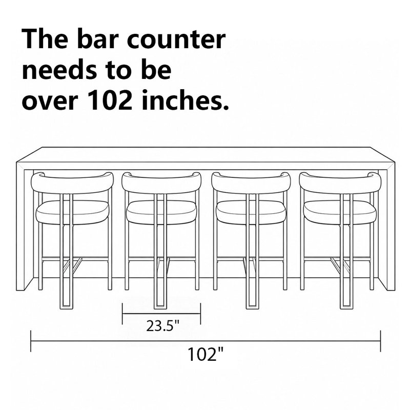 Tabouret de bar 24 po (ensemble de 4), Vison