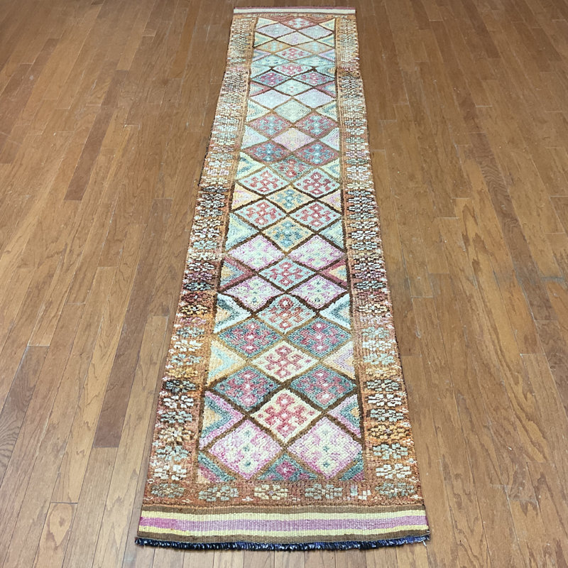  Handmade Turkish Oushak Wool Runner