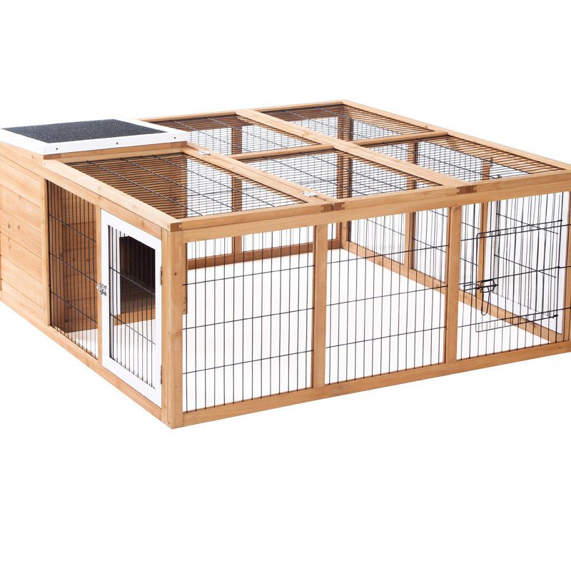 Cage pour petits animaux, maison principale ouverte, intempéries, accès pratique, nettoyage et alimentation du cobaye - matériau en bois naturel, toit imperméable, intérieur spacieux, animaux faciles à entretenir
