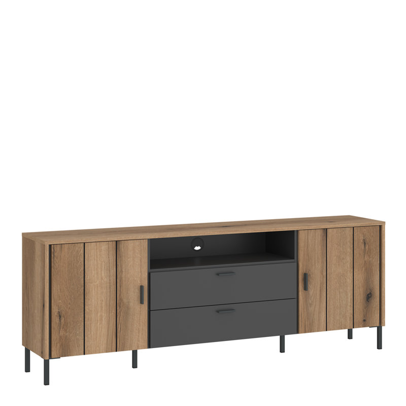 Arlissa Unfinished TV Stand, 158cm, Oak/Grey