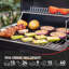 Barbecue portatif au charbon avec support chauffant, barbecue au charbon de table (noir)