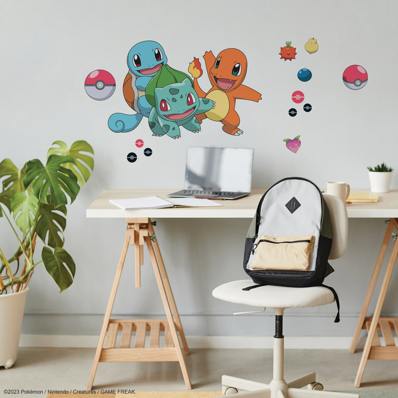 Décalcomanies murales géantes peler et coller Pokémon