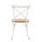 Metal White Dining Chair with Brown Rattan Seat-1376196211