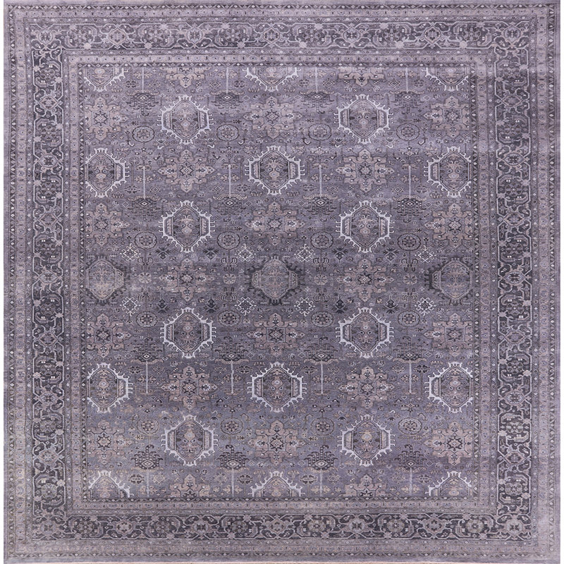 Tapis oriental gris Anastas, Carré 8 pi