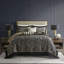 Couvre-lit 5 pièces en noir profond pour lit très grand avec tissage et base en coton-128685050-128685053