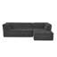 Canapé modulaire en L spacieux et modulaire en chenille noire pour la maison