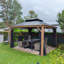 Pavillon de jardin extérieur en acier galvanisé à grain dur pour terrasse de patio 12 pi x 12 pi PURPLE LEAF-82512209