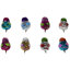 Sequined Birds Clip-On Christmas Ornaments - 2.75" - Set Of 8