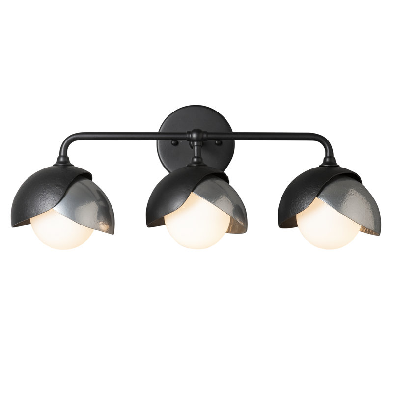 Brooklyn 3 - Light 9.2" Height Dimmable Vanity Light, Sterling, Black