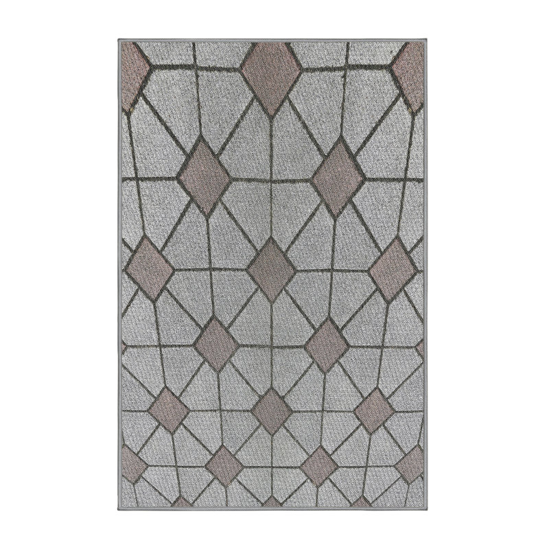 Tapis gris tissé à la machine, Rectangle 6 pi x 9 pi