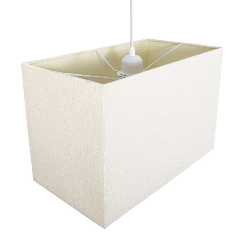 Ibiza Contemporary and Sleek Linen Fabric Lampshade, Cream, 19cm x 30cm x 16cm