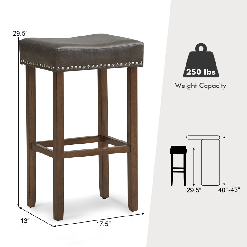 Javeon Upholstered Counter Stool with Solid Wood Frame, Bar Stool (29.5" Seat Height), Gray