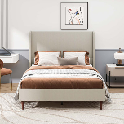 Lit plateforme haut Linen