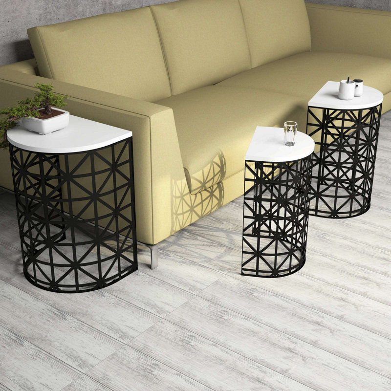 Table gigogne Paucker (3 pièces), Blanc