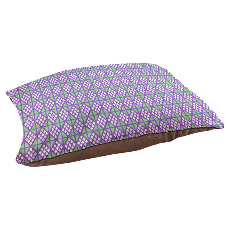 Coussin diamants Byrge, Grand (l 42,5 po x P 32,5 po x H 14 po), Mauve / Vert