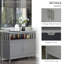 Buffet buffet, armoire de cuisine moderne, armoire à café avec tablette à 2 niveaux et compartiment ouvert