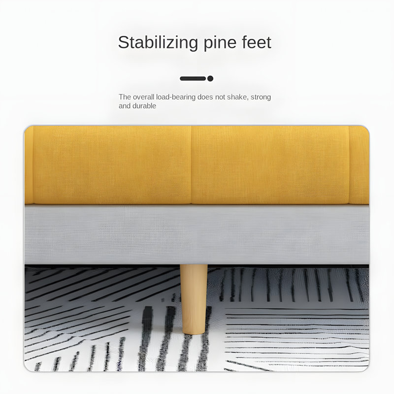 Canapé-lit convertible en tissu Tech Premium pour petits espaces, canapé-lit double fonction avec structure robuste, Jaune