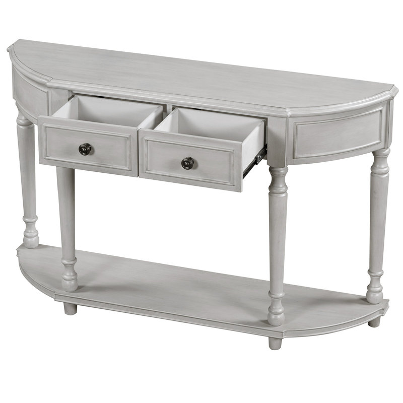 Console, table d'entrée, table de vestibule avec tiroirs et tablette de rangement Culverhouse, Blanc