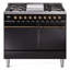 Cuisinière à double combustible de 40 po avec 6 brûleurs scellés et plaque chauffante ILVE Nostalgie II Series (porte pleine)-708322072-708322109