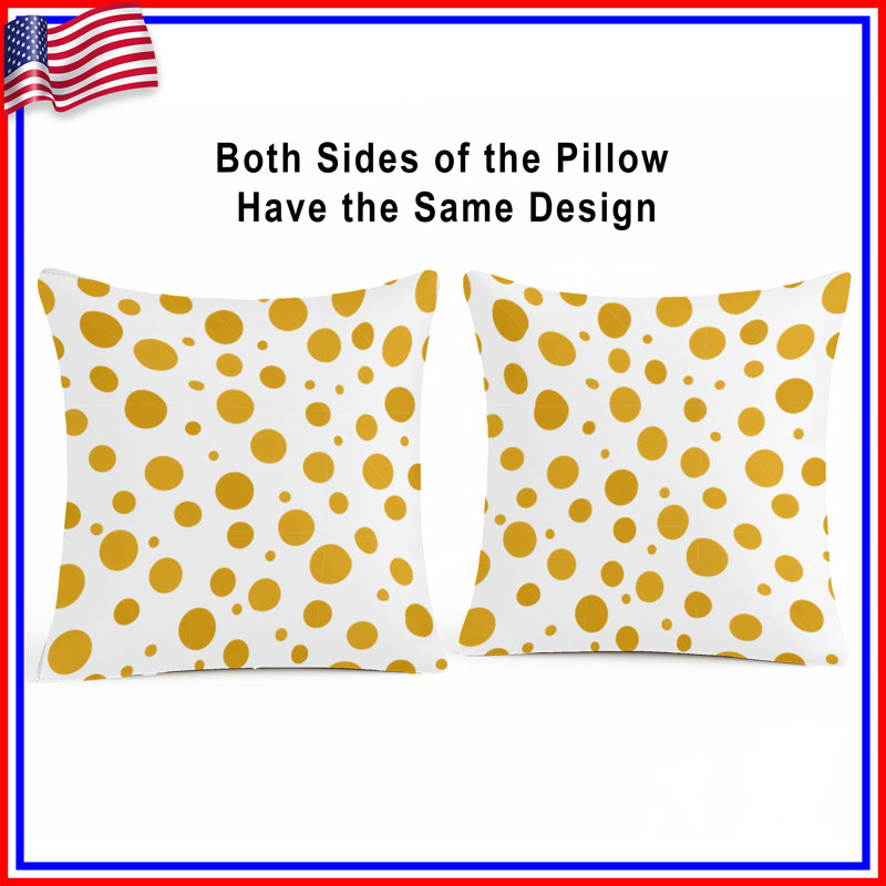 Coussin décoratif à pois, 14 X 14 pouces