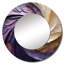 Beige mauve minimalisme spirale poteries - miroir décoratif spirales abstraites, miroir mural rond moderne, art imprimé en métal-99620971