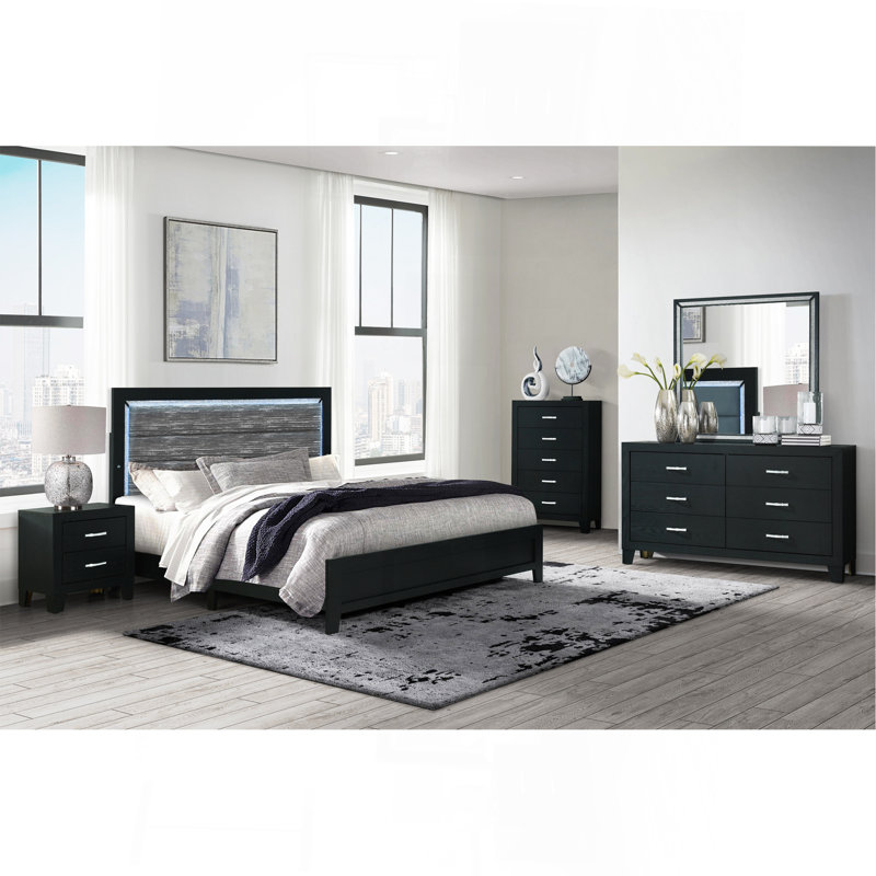 Carlos Black 5Pc King Bedroom Set