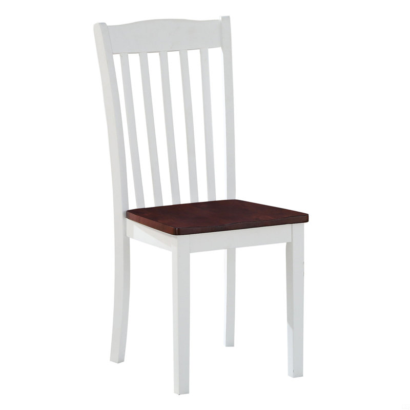 Ensemble de 2 chaises latérales à dossier à lattes