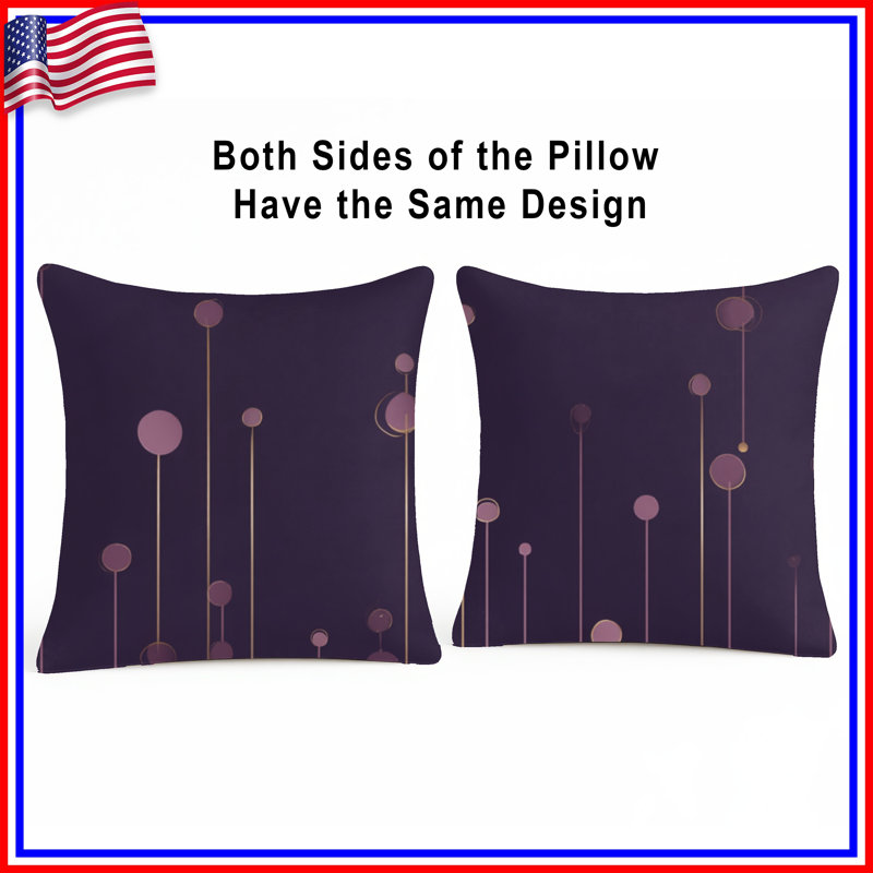 Geometric Throw Pillow, Abstract Double Sided Pillows, Square 26", Purple Abstract