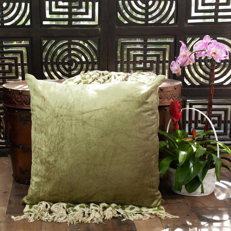 Housse et insert de coussin Topaz, Polyester / Bourre en polyester, Olive, 22 po x 22 po