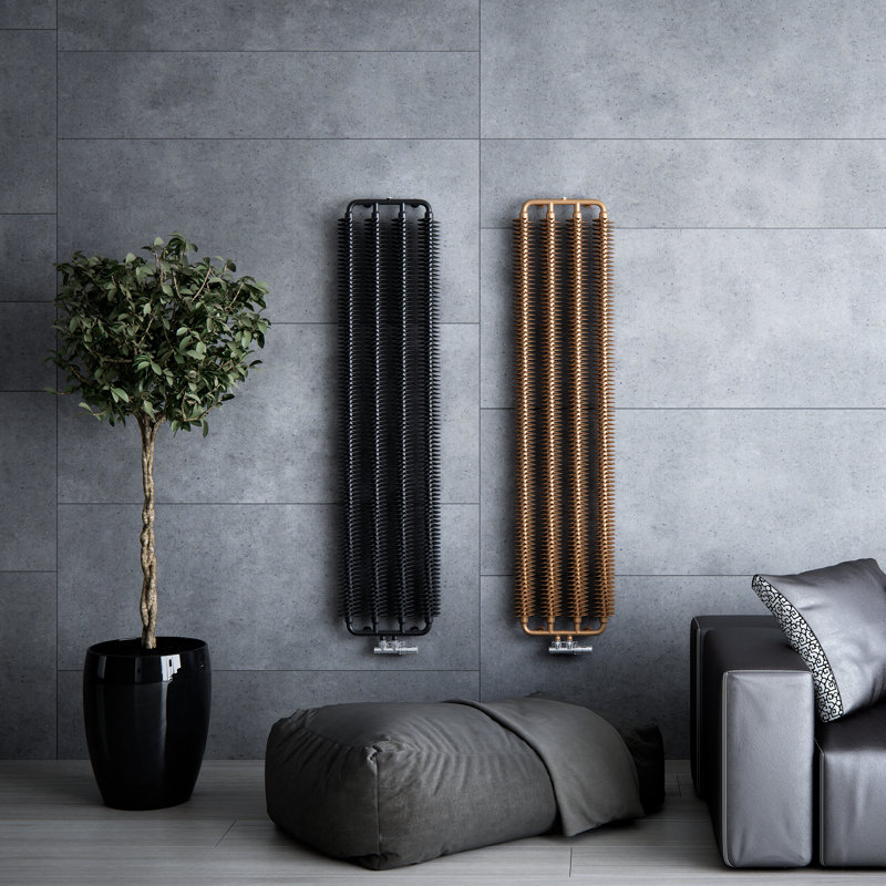Ribbon V Vertical Designer Radiator, Copper